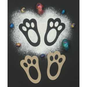 Wooden Easter Bunny footprint stencil